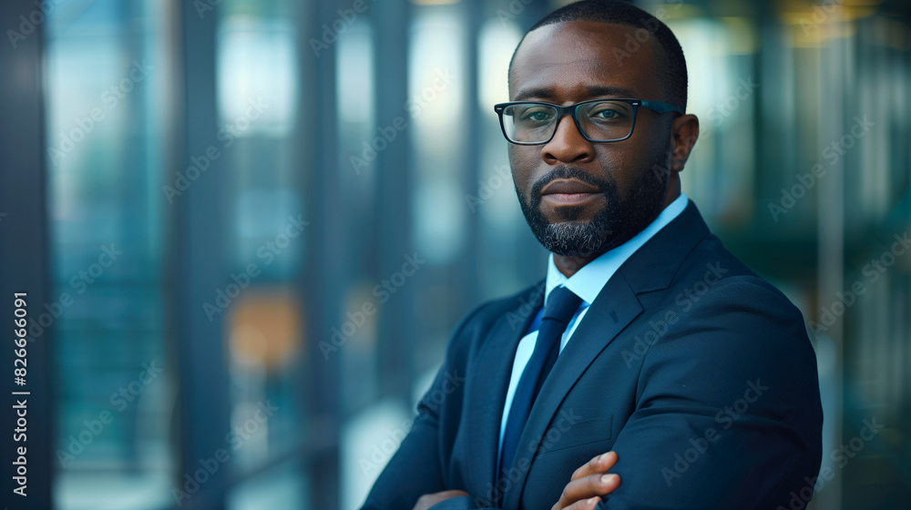 Confident African-American Business Leader in Professional Setting Confident African-American Business Leader in Professional Setting