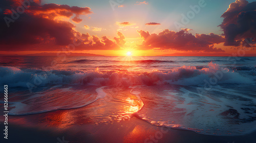 Beautiful Sunset at the Beach in Morocco Captured in Ultra 8K Resolution for Stunning Scenic View