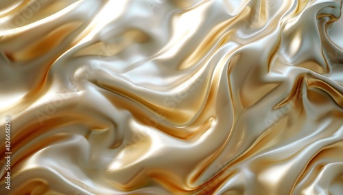 Abstract background with golden liquid waves, fluid texture, luxury and opulence concept, wallpaper design