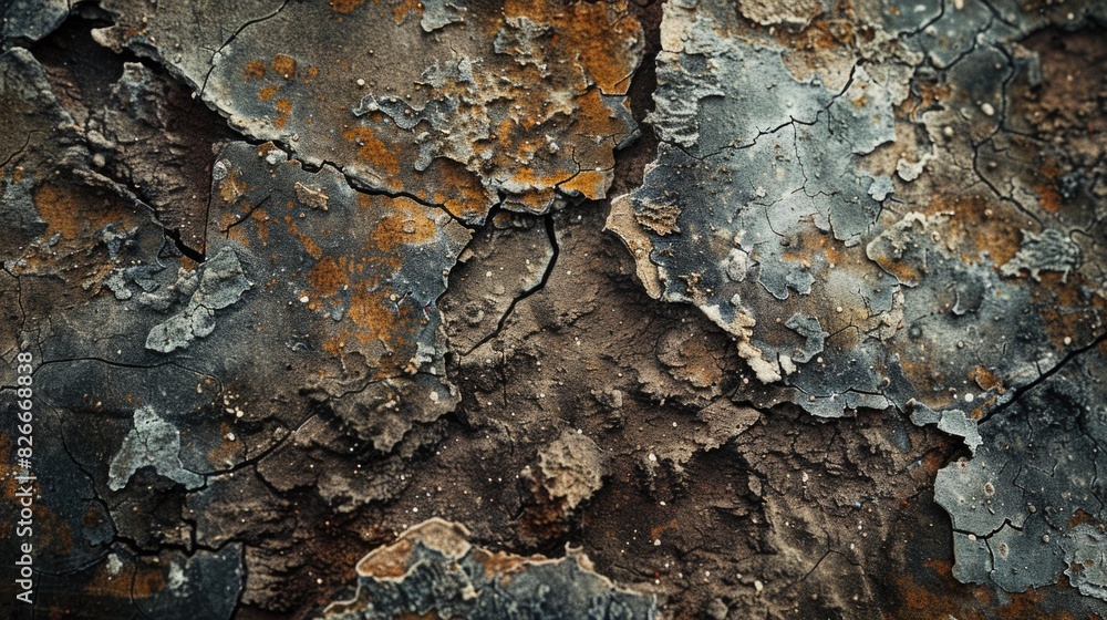 The image is of a rock with a lot of cracks and holes. The cracks and holes give the rock a rough and jagged appearance. Scene is one of decay and wear