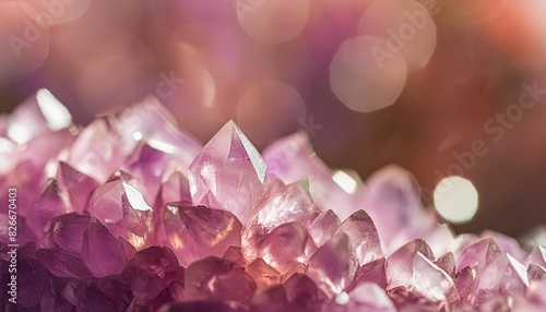 macro shot of a bright and shiny sparkling ametrine mineral blurred background generative ai photo