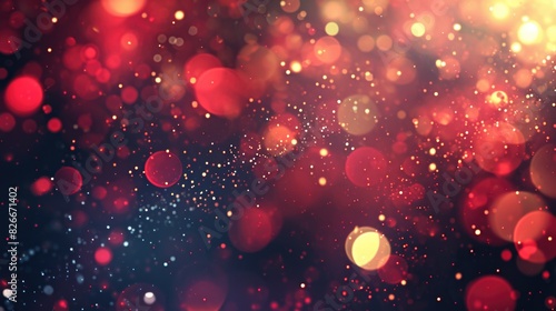 A red and blue background with many small red and blue circles. The circles are scattered all over the background and some are overlapping. The image has a dreamy