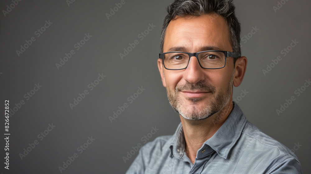 Approachable and Confident Businessman Portrait in Neutral Background Approachable and Confident Businessman Portrait in Neutral Background