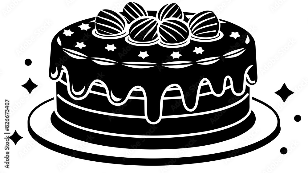 chocolate cake vector silhouette illustration chocolate cake vector silhouette illustration