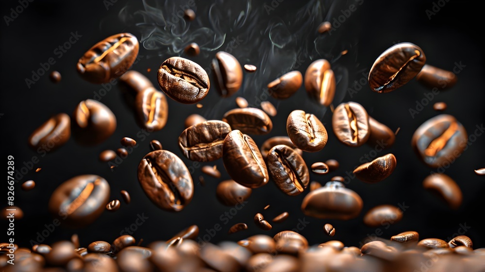 Celebratory Coffee Bean Explosion: Embodying the Vibrant Energy of Fresh Roasts Celebratory Coffee Bean Explosion: Embodying the Vibrant Energy of Fresh Roasts