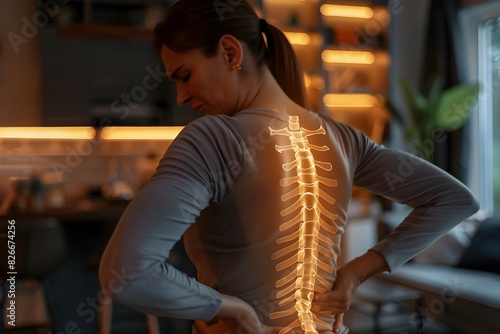 Woman Finds Relief in Everyday Life: Addressing Back Pain in a Typical Home Environment