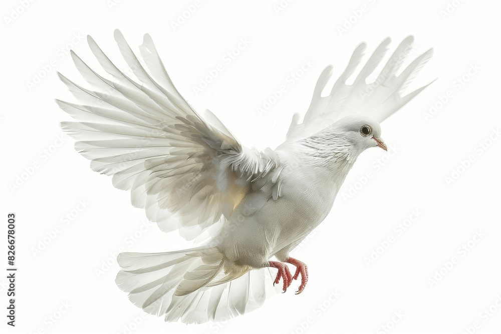 Fototapeta premium White Bird Soaring Through the Sky