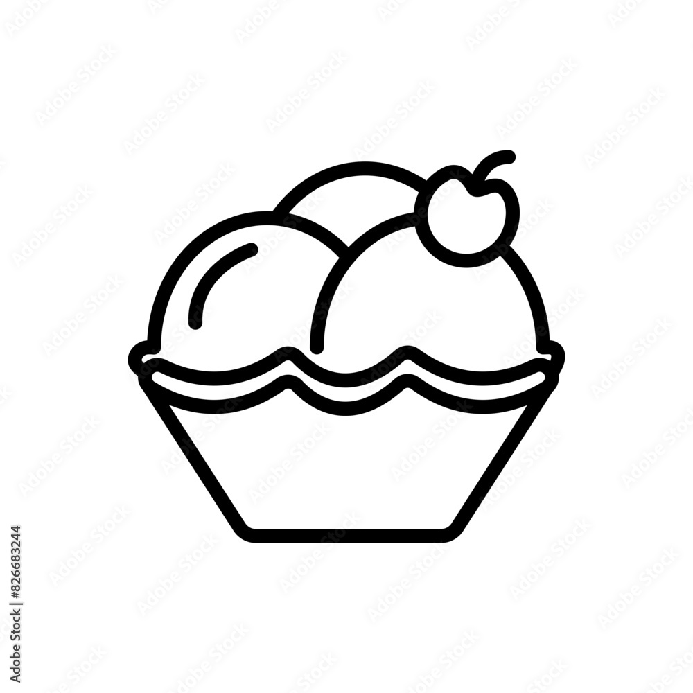 Ice cream line icon. Ice cream icon. Gelato icon isolated on white background. Transparent background, minimalist symbol. Vector images Ice cream line icon. Ice cream icon. Gelato icon isolated on white background. Transparent background, minimalist symbol. Vector images