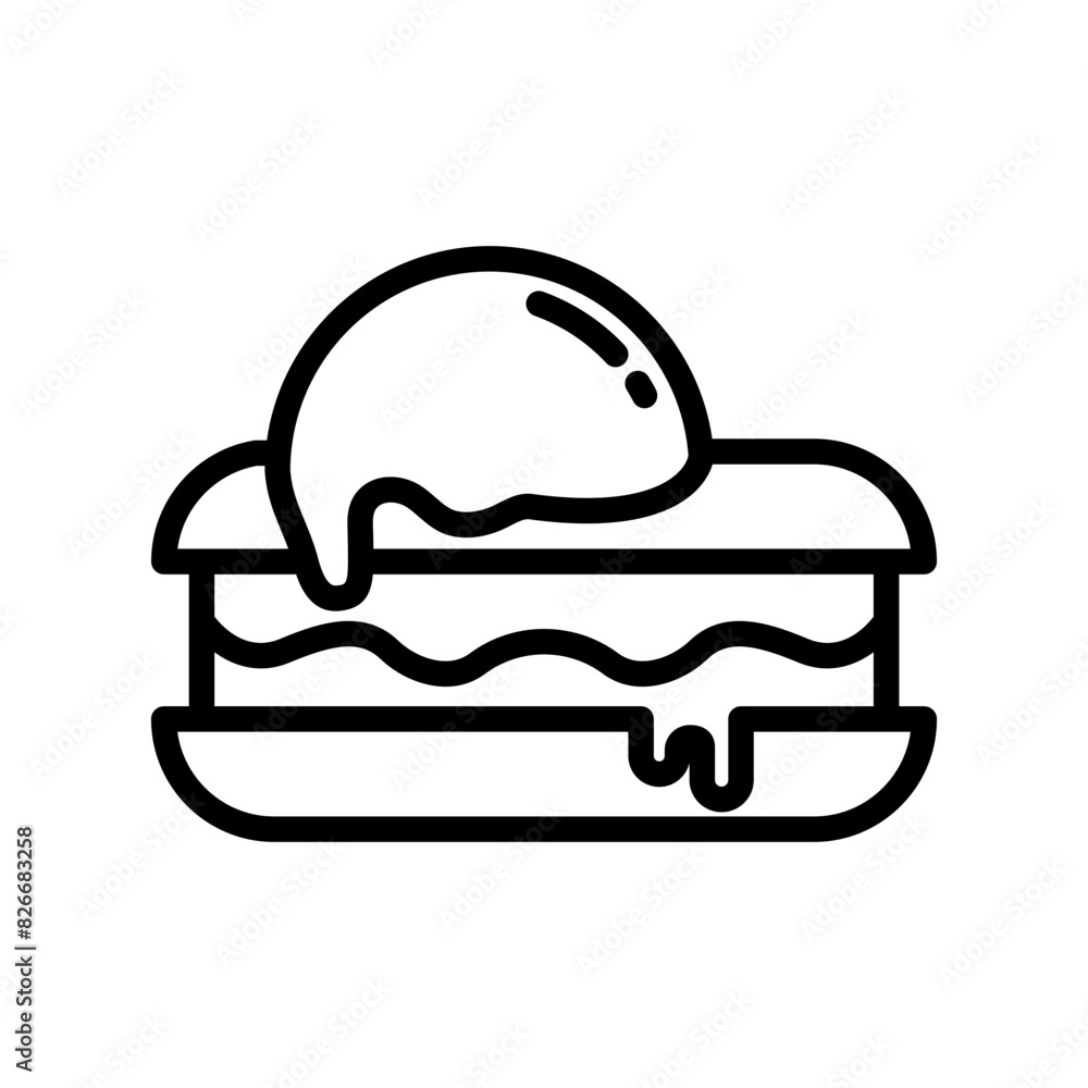 Ice cream line icon. Ice cream icon. Gelato icon isolated on white background. Transparent background, minimalist symbol. Vector images Ice cream line icon. Ice cream icon. Gelato icon isolated on white background. Transparent background, minimalist symbol. Vector images