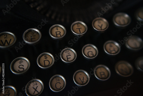 Closeup of old typewriter keys