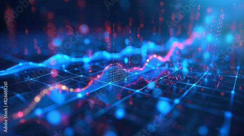 A digital representation of intervals heart rate curve analytics data photo