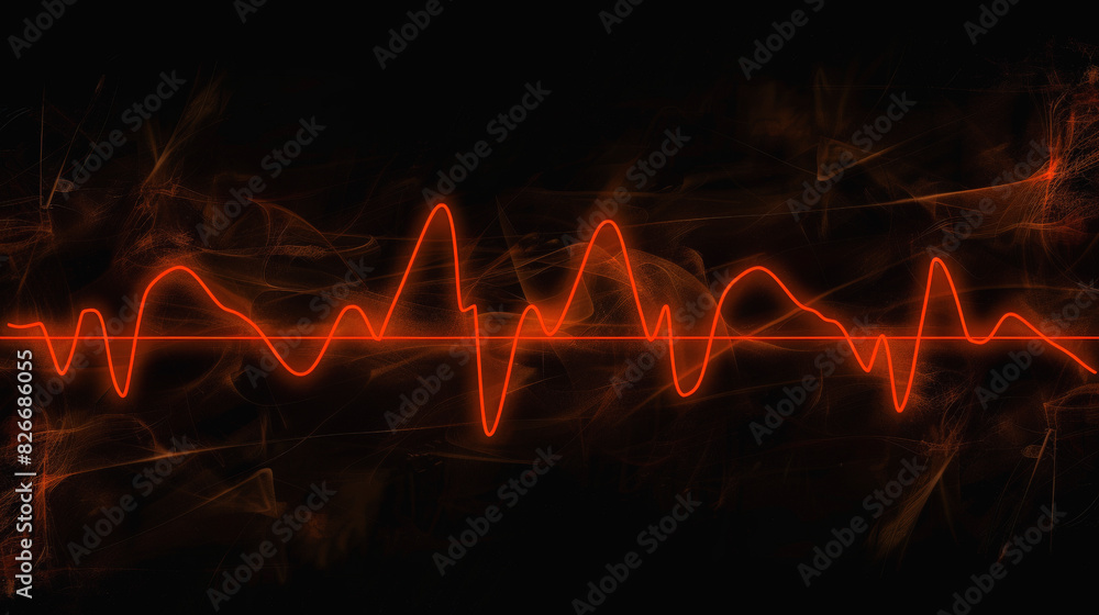 An abstract digital artwork depicting a glowing red line resembling a heart rate monitor or audio waveform across a dark background with subtle fractal effects. An abstract digital artwork depicting a glowing red line resembling a heart rate monitor or audio waveform across a dark background with subtle fractal effects.