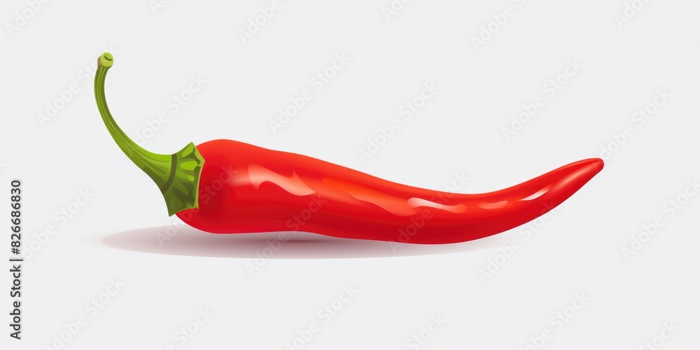 A red pepper is shown in a long, thin shape. The pepper is green and red, and it is the only object in the image A red pepper is shown in a long, thin shape. The pepper is green and red, and it is the only object in the image