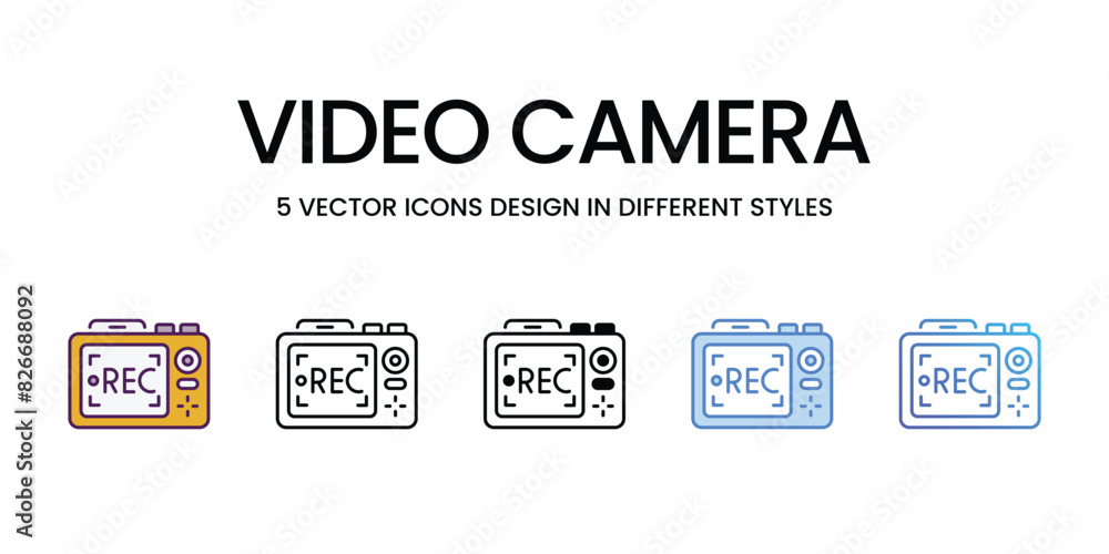 Video Camera vector icons set stock illustration Video Camera vector icons set stock illustration