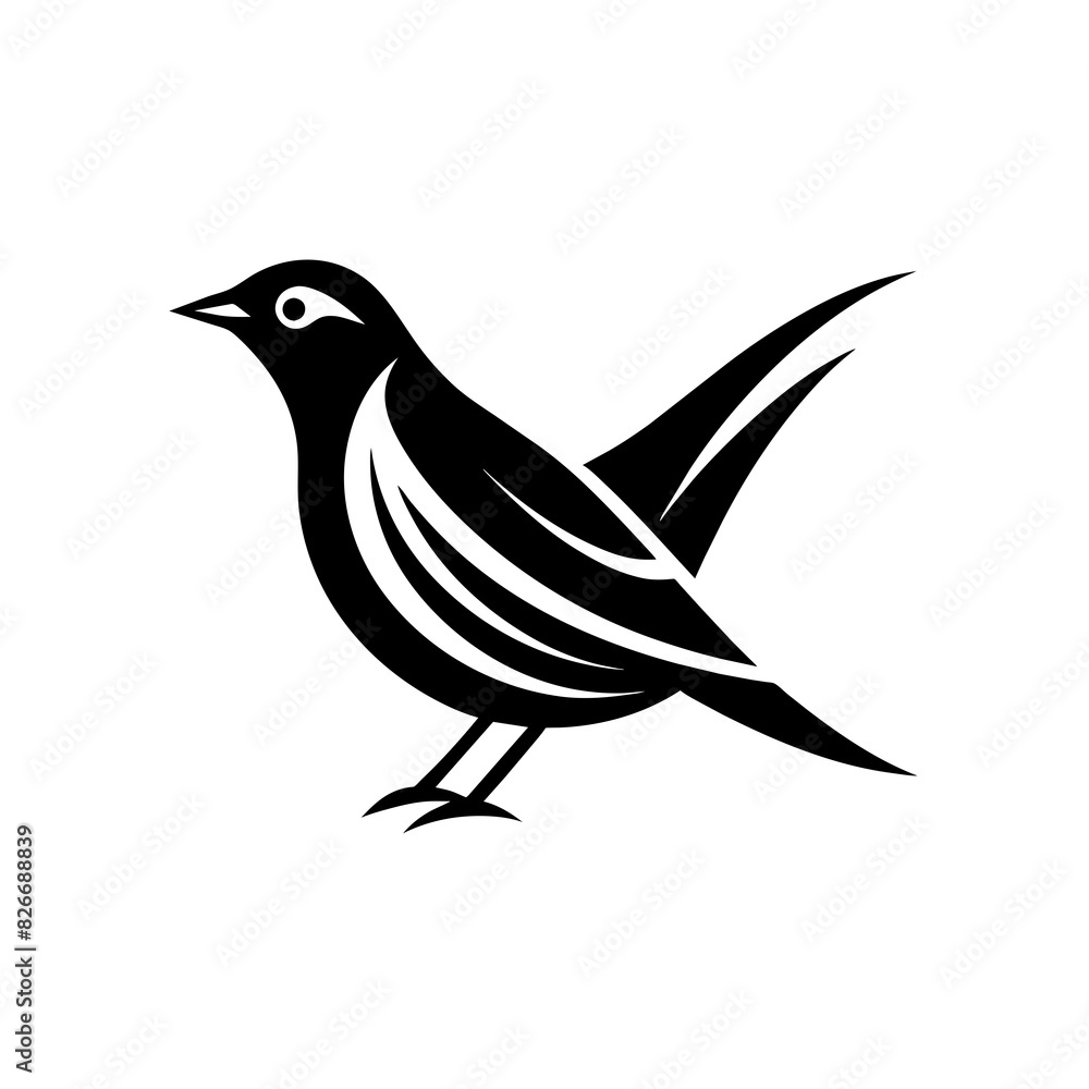 minimalist starling bird vector silhouette illustration minimalist starling bird vector silhouette illustration