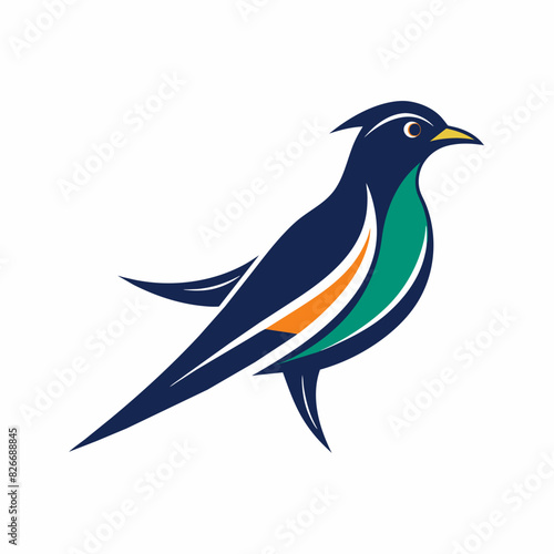 minimalist starling bird vector silhouette illustration