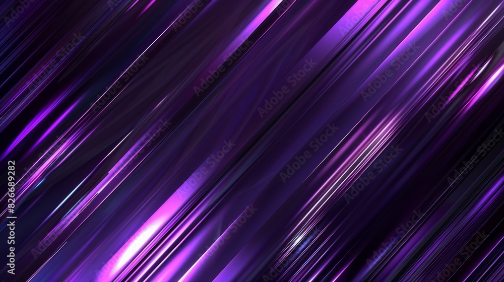 Fototapeta premium Abstract elegant diagonal striped purple and black background with dark cyberpunk aesthetic