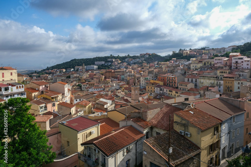 Vászonkép Full panoramic view of Ozieri Sassari Sardinia in daylight