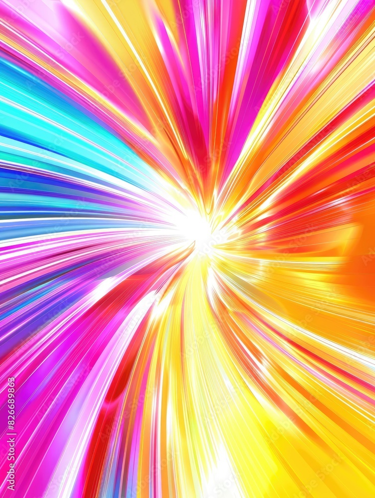 Fototapeta premium A vibrant poster background featuring a burst of colors and dynamic lines, creating an energetic feel for year-end promotions.