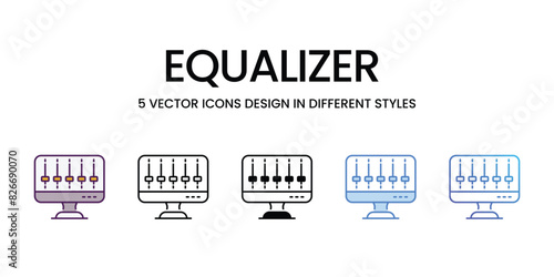 Equalizer vector icons set stock illustration
