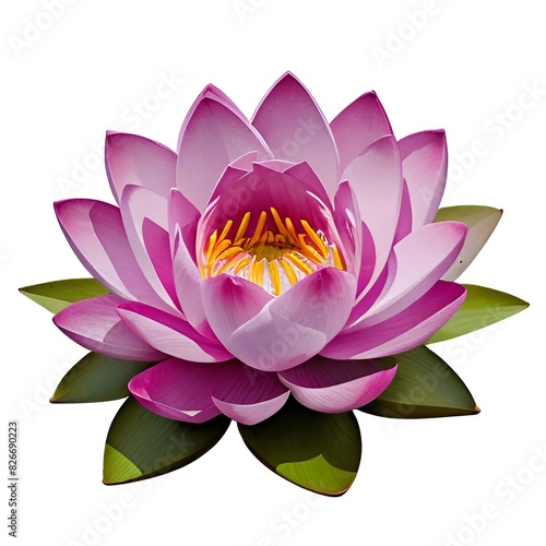 Lotus flower on white background Nature illustration AI (ID: 826690223)