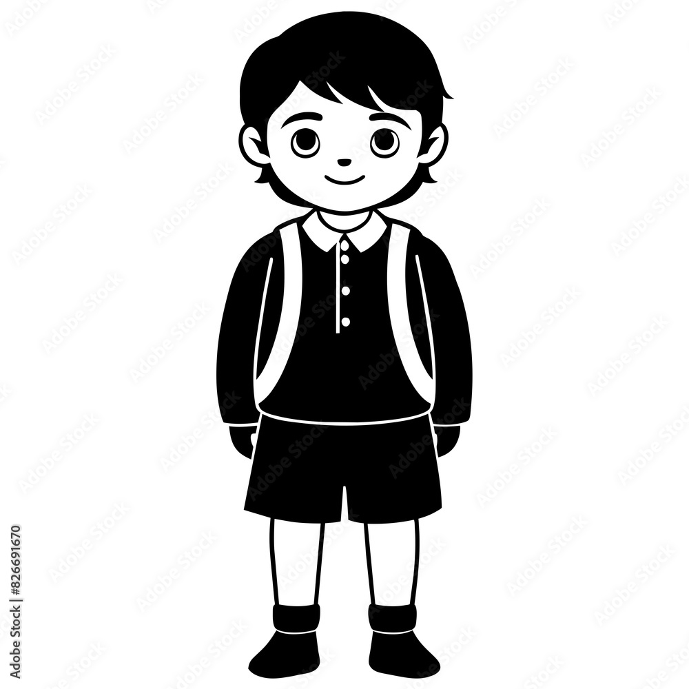 student with uniform vector silhouette illustration student with uniform vector silhouette illustration