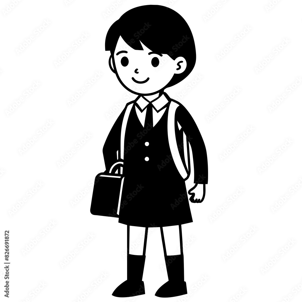 student with uniform vector silhouette illustration student with uniform vector silhouette illustration