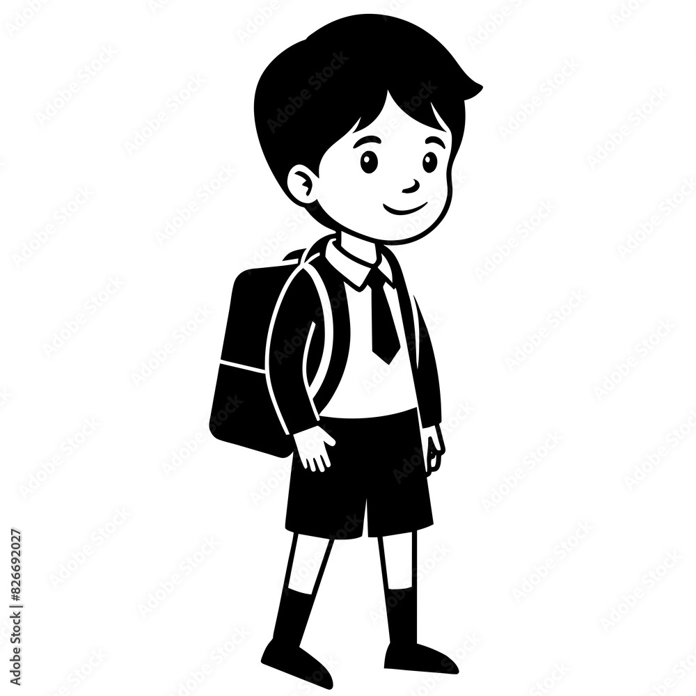 student with uniform vector silhouette illustration student with uniform vector silhouette illustration