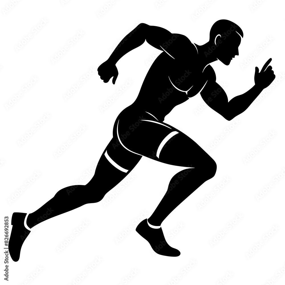 man running vector silhouette illustration