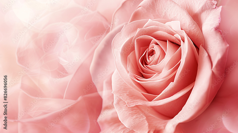 Delicate pink rose background. Soft focus close up of a single pink rose, perfect for wedding, Valentine's Day, or beauty-themed designs. Delicate pink rose background. Soft focus close up of a single pink rose, perfect for wedding, Valentine's Day, or beauty-themed designs.