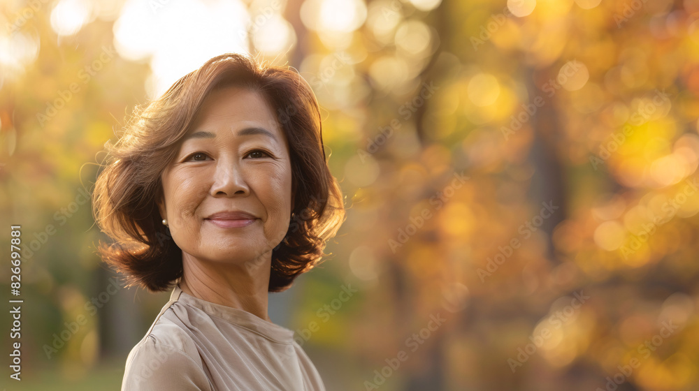 Senior woman smiling in autumn park. Portrait of a happy mature woman enjoying the golden light of an autumn day in the park. Senior woman smiling in autumn park. Portrait of a happy mature woman enjoying the golden light of an autumn day in the park.