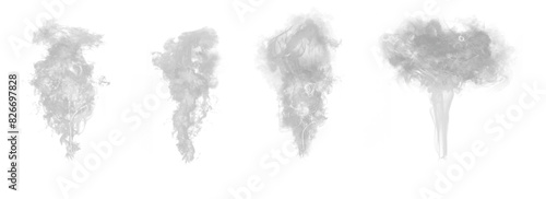 Abstract art. Grey smoke hookah on a transparen background. Inhalation. Steam Generator. The concept of aromatherapy.