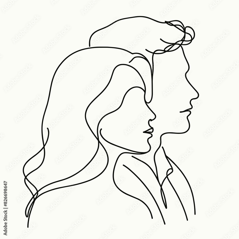 vector image white background couple man woman lineart
vector image white background couple man woman lineart