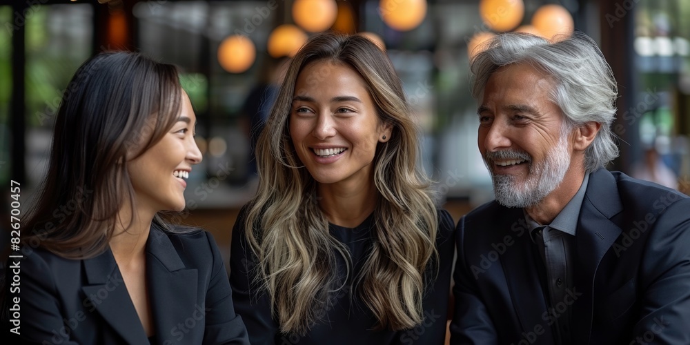 Colleagues laugh during a break, fostering friendship and teamwork in a modern office setting. Colleagues laugh during a break, fostering friendship and teamwork in a modern office setting.