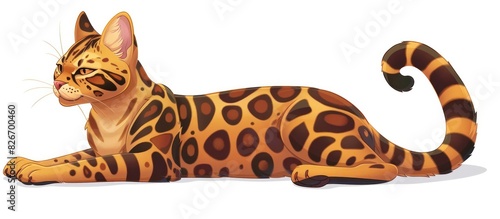 Vibrant D Bengal Cat Clipart with Distinctive Spotted Coat photo