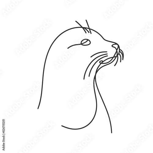 Fotografia vector style image white background seal lineart