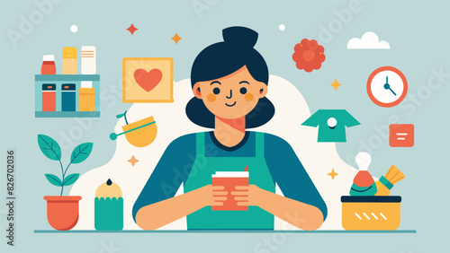 A DIY enthusiast shares their creative projects and hacks on their blog from homemade gifts to home decor inspiring others to get crafty.. Vector illustration