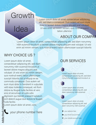 For a professional business flyer template design with an Ai concept and multiple color options, you could consider a design that incorporates sleek lines, modern fonts, and perhaps geometric shapes t