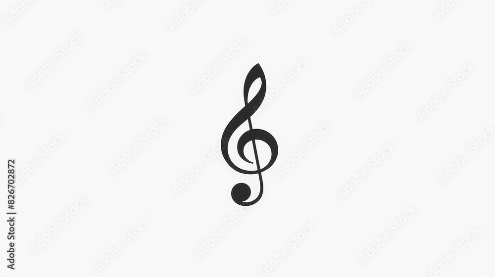 swirling black music note silhouette on white background isolated treble clef symbol classical melody vector icon swirling black music note silhouette on white background isolated treble clef symbol classical melody vector icon