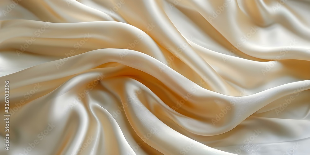 Elegant White Satin Fabric Background with Glossy Waves on Smooth Surface. Concept White Satin Fabric, Glossy Waves, Smooth Surface, Elegant Background Elegant White Satin Fabric Background with Glossy Waves on Smooth Surface. Concept White Satin Fabric, Glossy Waves, Smooth Surface, Elegant Background