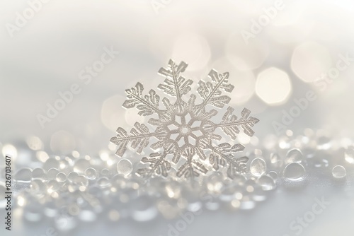 A snowflake is on a white background