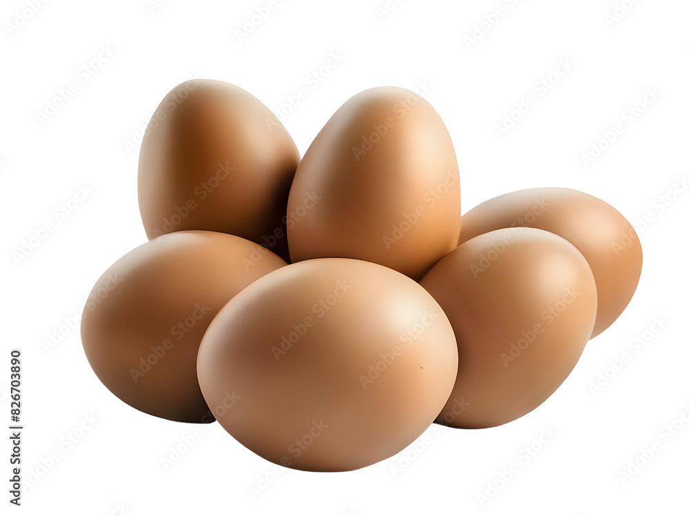Fresh and healthy organic brown eggs isolated on transparent background, cut out Fresh and healthy organic brown eggs isolated on transparent background, cut out