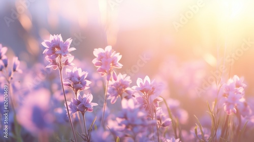 Sun-Kissed Wildflowers Basking In Golden Hour Light. Generative AI