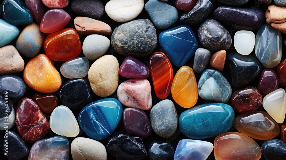 a group of rocks sitting on top of a black surface, A cluster of rocks atop a darkened surface. a group of rocks sitting on top of a black surface, A cluster of rocks atop a darkened surface.
