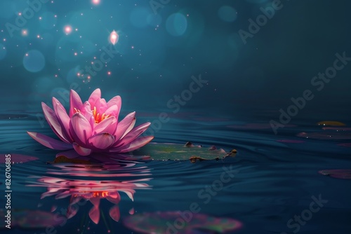 Zen Lotus Flower Bloom: A Creative of Water Meditation and Spiritual Harmony