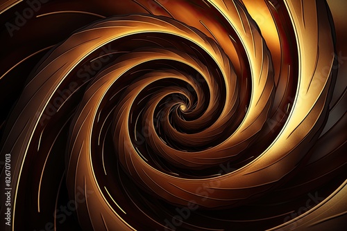 a spiral design with a black background, A spiral pattern set against a dark backdrop.