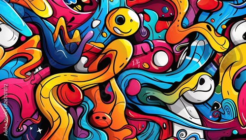 Vibrant Abstract Graffiti Art