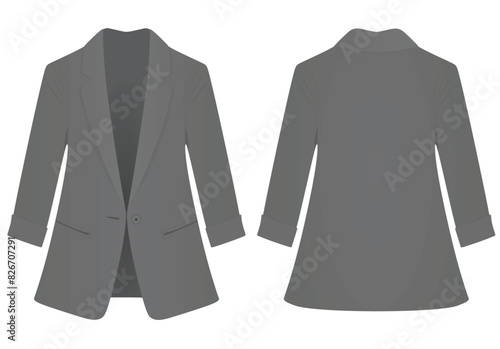 Grey woman suit. vector illustration