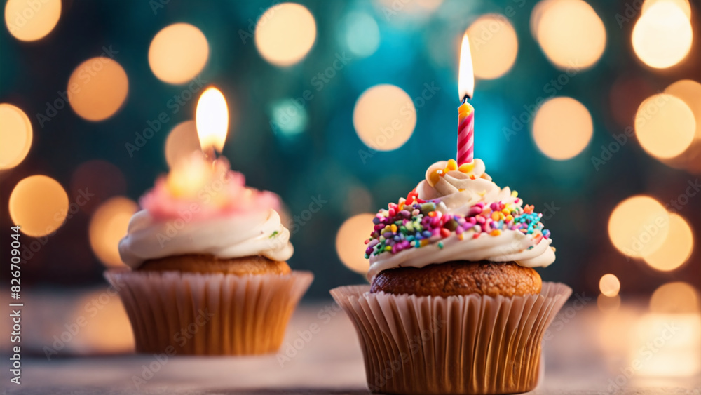 birthday cupcake with candles birthday cupcake with candles
