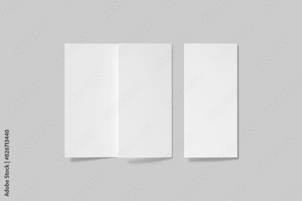 paper trifold modeling 3d on gray background paper trifold modeling 3d on gray background